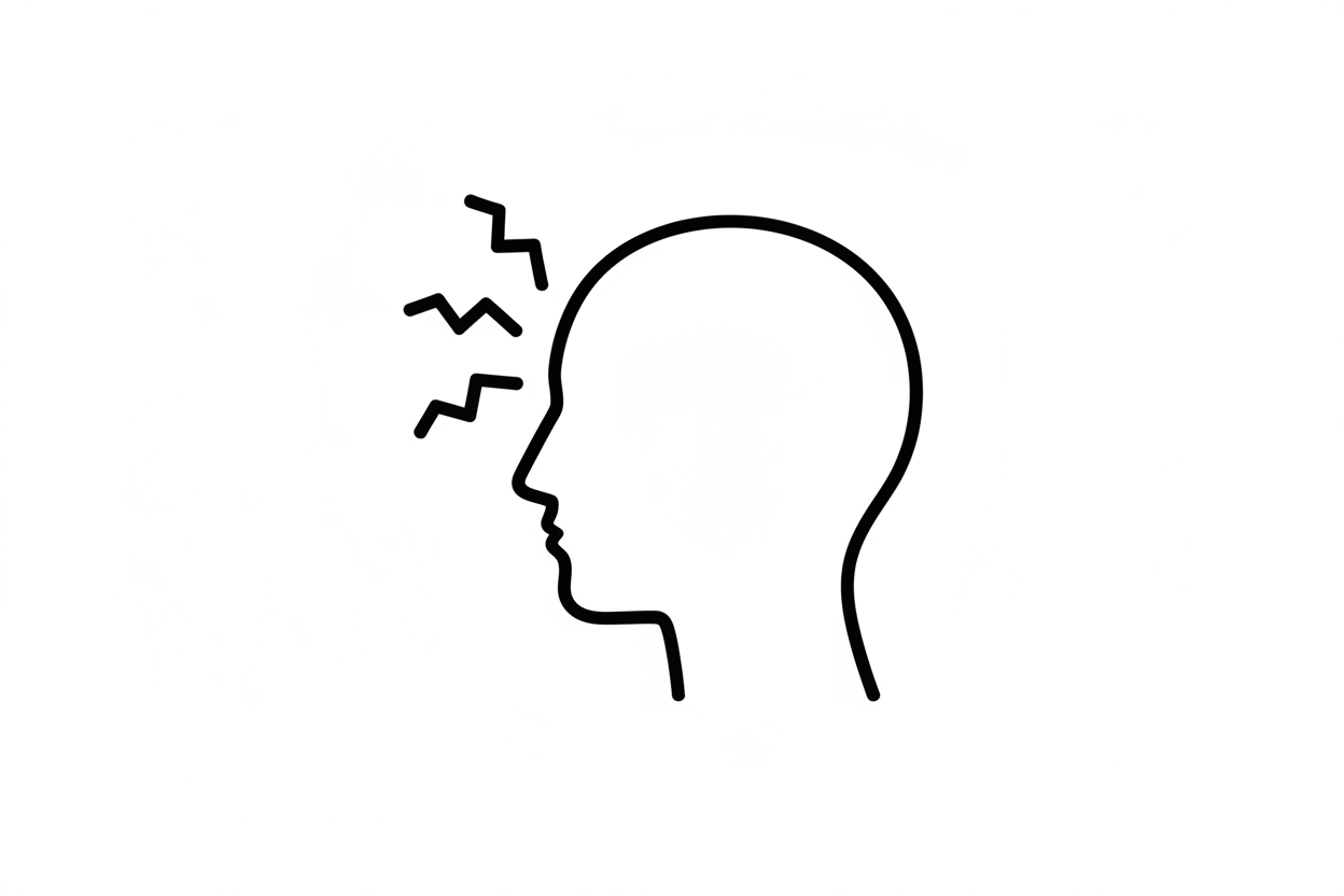 headache SVG, black in white background